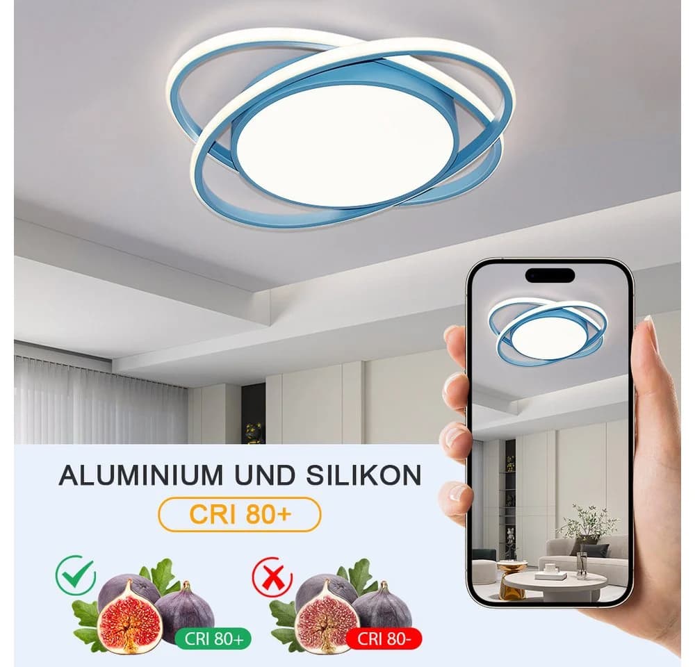 JDONG LED Deckenleuchte 50CM Dimmbar Mit Fernbedienung Einstellbar Farbtemperatur 3000-6500K - Bild 3