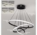 JDONG LED Pendelleuchte 3 Ringe Schwarz Dimmbar Fernbedienung Bild 3