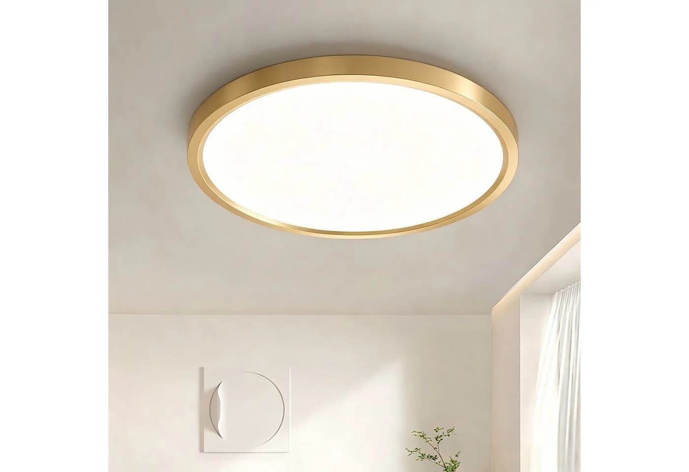 JDONG LED Deckenleuchte Flach Rund Gold 4000K Neutralweiß - Bild 2
