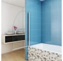 JDONG Duschwand für Badewanne 80x140cm Chrom 6mm Sicherheitsglas Bild 1