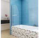 JDONG Duschwand für Badewanne 80x140cm Chrom 6mm Sicherheitsglas Bild 2