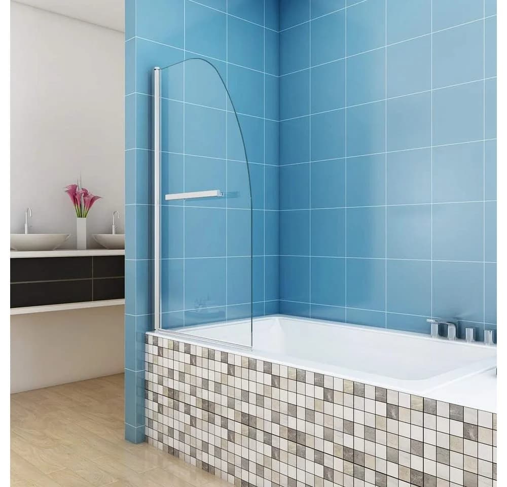 JDONG Duschwand für Badewanne 80x140cm Chrom 6mm Sicherheitsglas - Bild 2