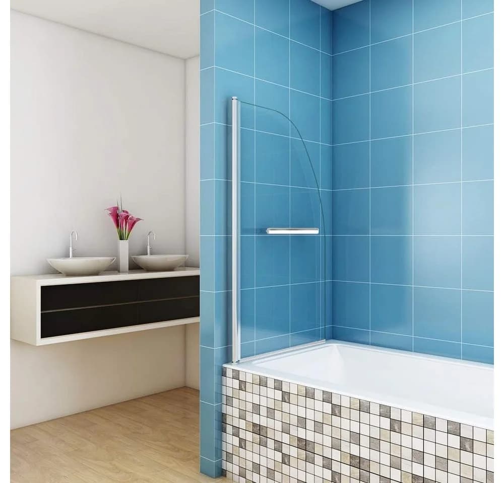 JDONG Duschwand für Badewanne 80x140cm Chrom 6mm Sicherheitsglas - Bild 3