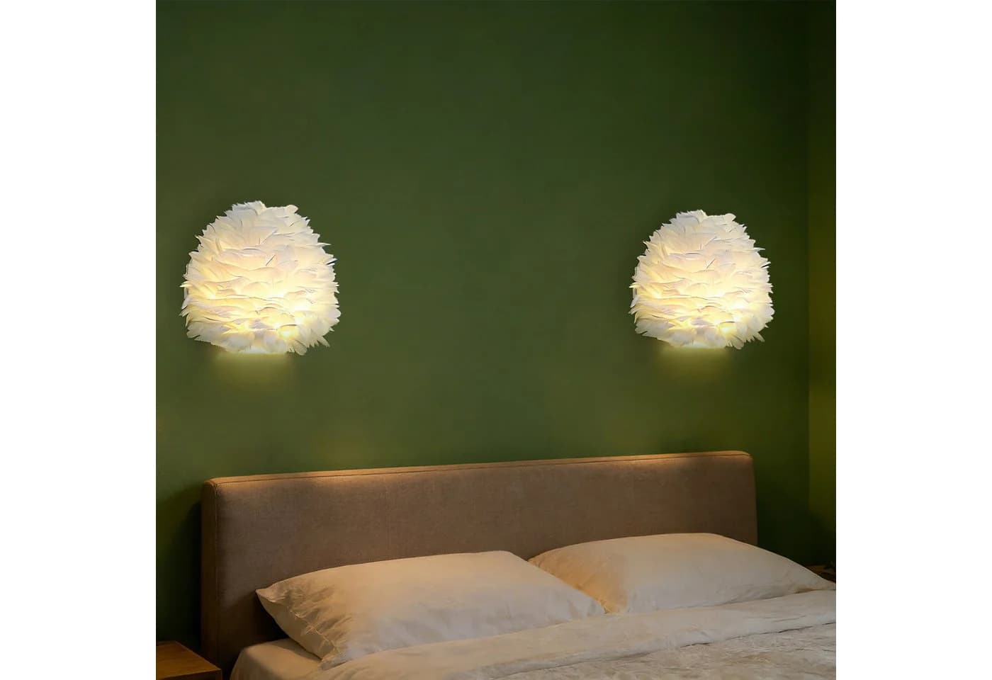 JDONG Wandleuchte 30CM Weiße Feder Wandlampe E27 - Bild 2