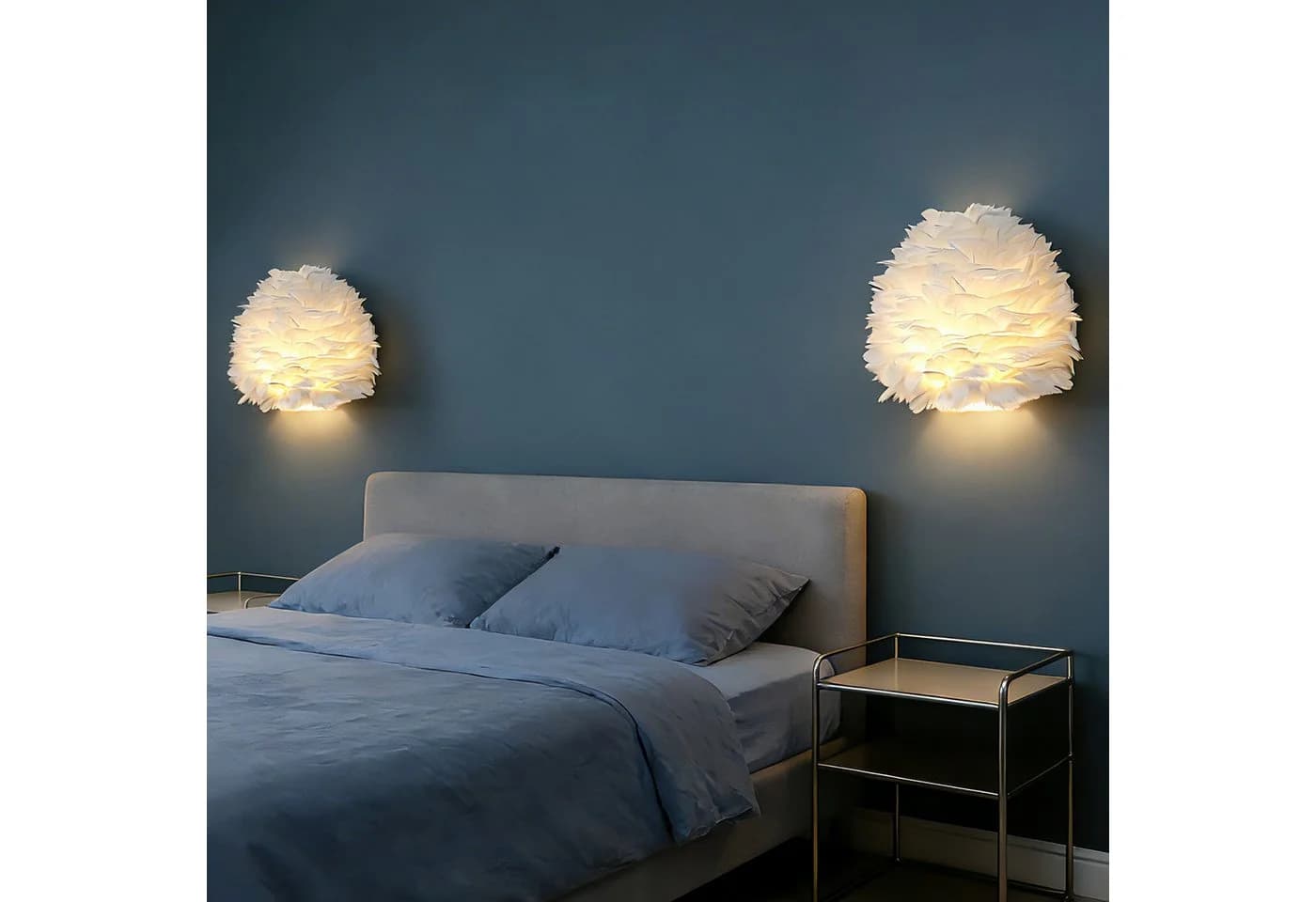 JDONG Wandleuchte 30CM Weiße Feder Wandlampe E27 - Bild 3
