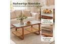 KOMFOTTEU Couchtisch mit Glasplatte & Rattan Ablage Braun Bild 1