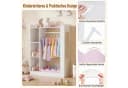 KOMFOTTEU Kinderkleiderschrank Rosa/Weiß mit Spiegel und Fächern Bild 1