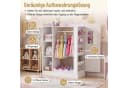 KOMFOTTEU Kinderkleiderschrank Rosa/Weiß mit Spiegel und Fächern Bild 3