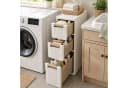 KOMFOTTEU Nischenschrank Beige mit Schubladen und Rollen Bild 1