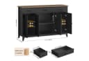 HOMECHO Sideboard 140 cm Schwarz mit Schubladen & Türen Bild 1