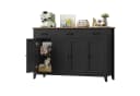 HOMECHO Sideboard 140 cm Schwarz mit Schubladen & Türen Bild 2