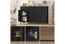 HOMECHO Sideboard 140 cm Schwarz mit Schubladen & Türen Bild 4