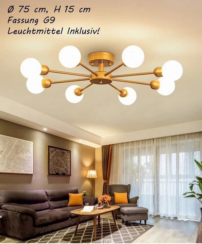 Euroton LED Deckenleuchte Gold/Bronze Lichtfarbe steuerbar