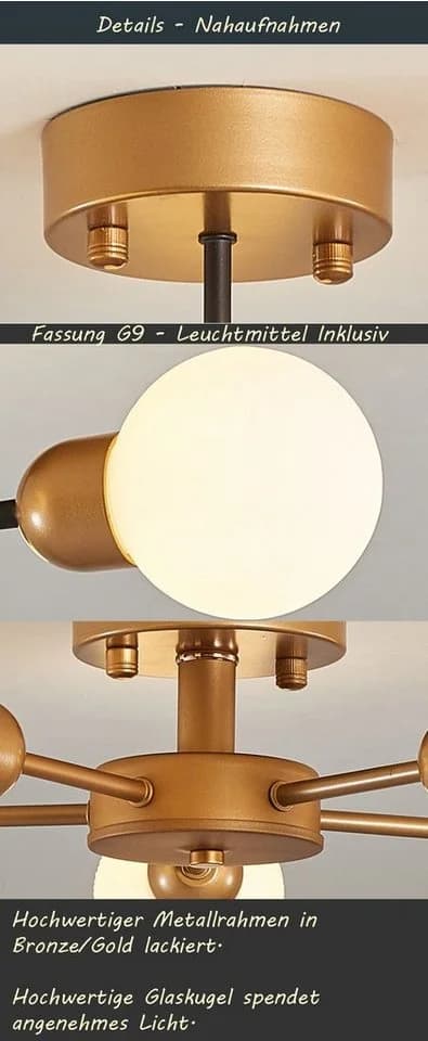 Euroton LED Deckenleuchte Gold/Bronze Lichtfarbe steuerbar - Bild 4