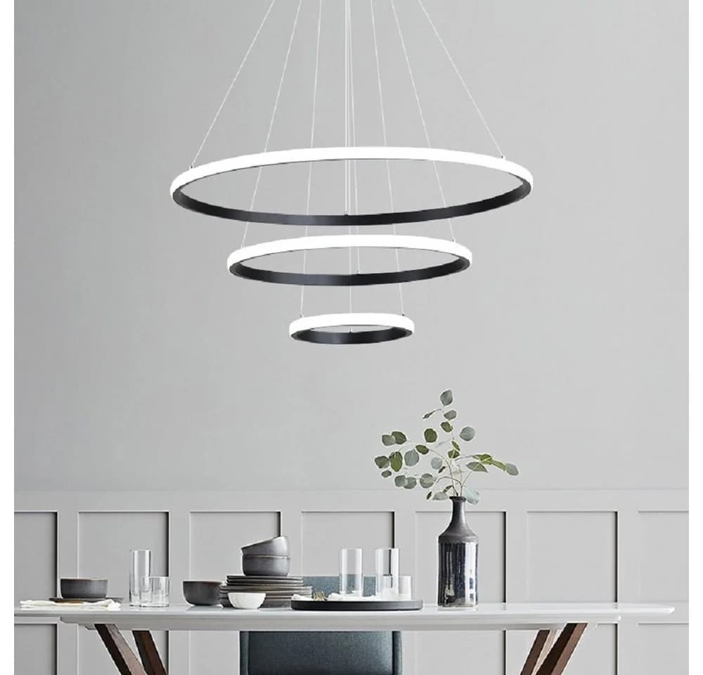 Euroton LED Pendelleuchte 3 Ringe dimmbar Fernbedienung