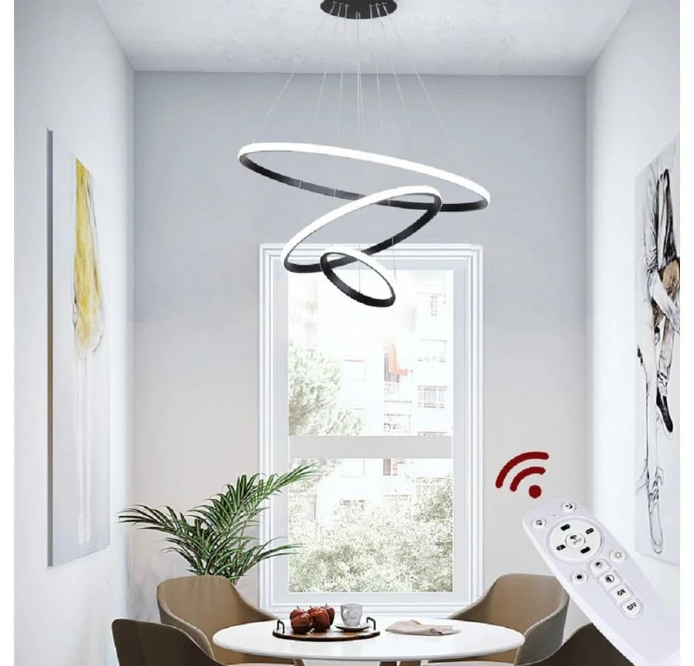 Euroton LED Pendelleuchte 3 Ringe dimmbar Fernbedienung - Bild 2