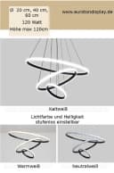 Euroton LED Pendelleuchte 3 Ringe dimmbar Fernbedienung Bild 5