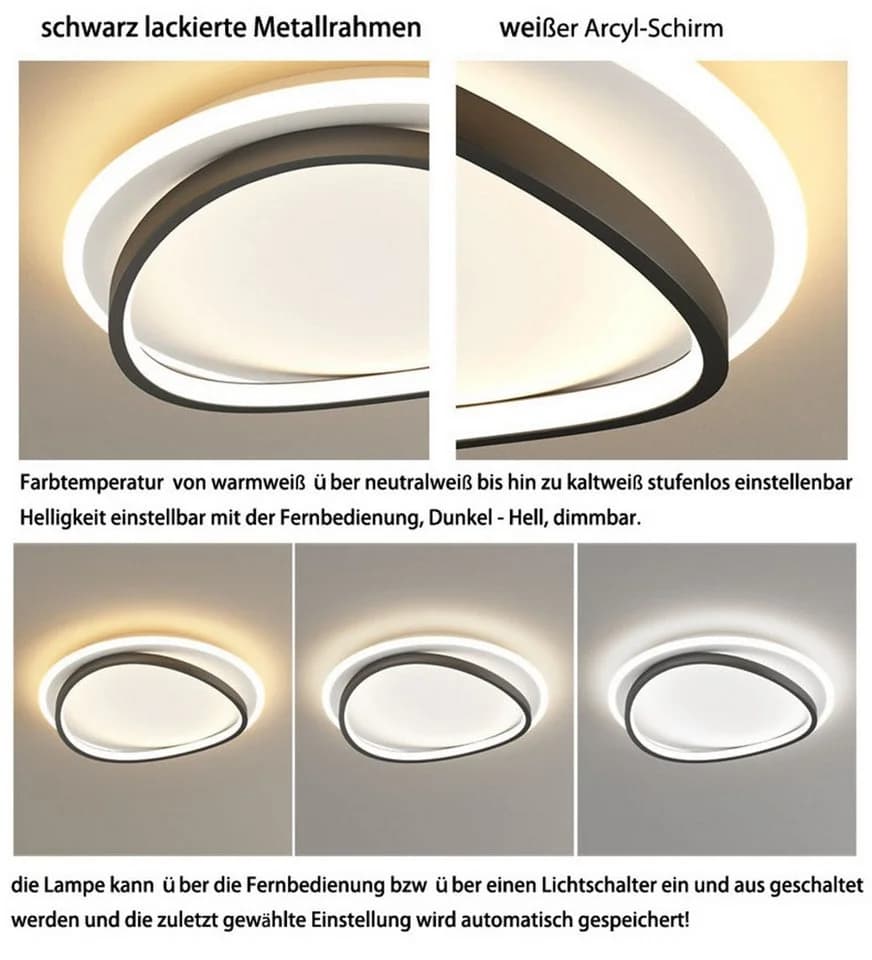 Eurotondisplay LED Deckenleuchte Fernbedienung Schwarz - Bild 3