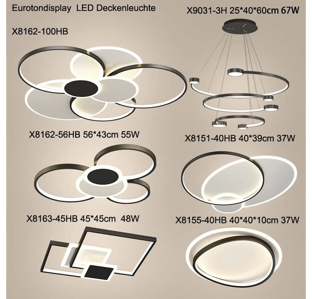 Eurotondisplay LED Deckenleuchte Fernbedienung Schwarz - Bild 4