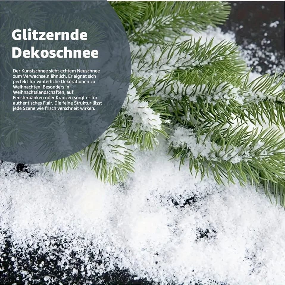 Weihnachtswunder® Streudeko Kunstschnee 1000 ml weich fluffig - Bild 4