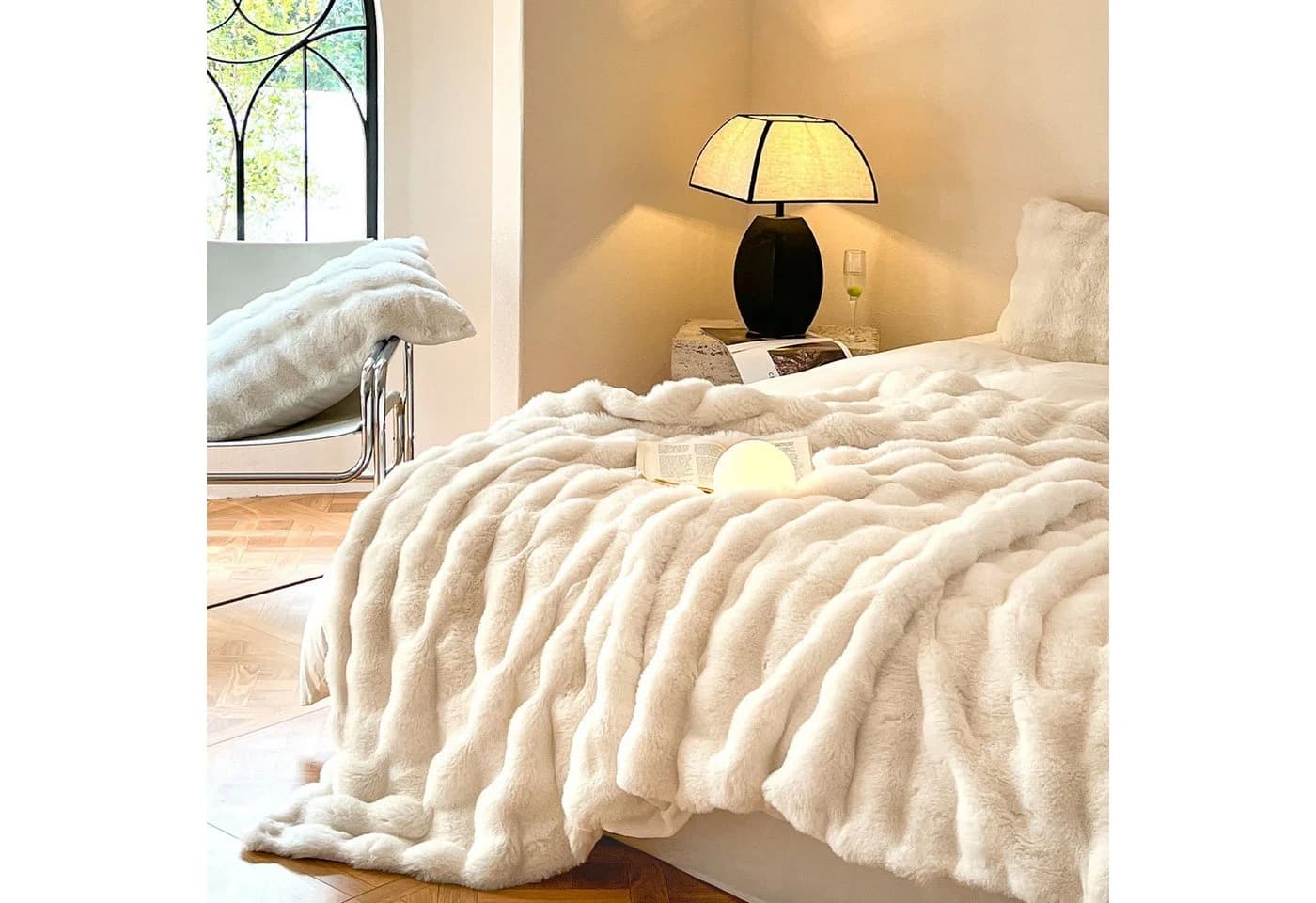 Wohndecke Kuscheldecke Kaninchen Plüsch Decke KEAYOO Kunstfell