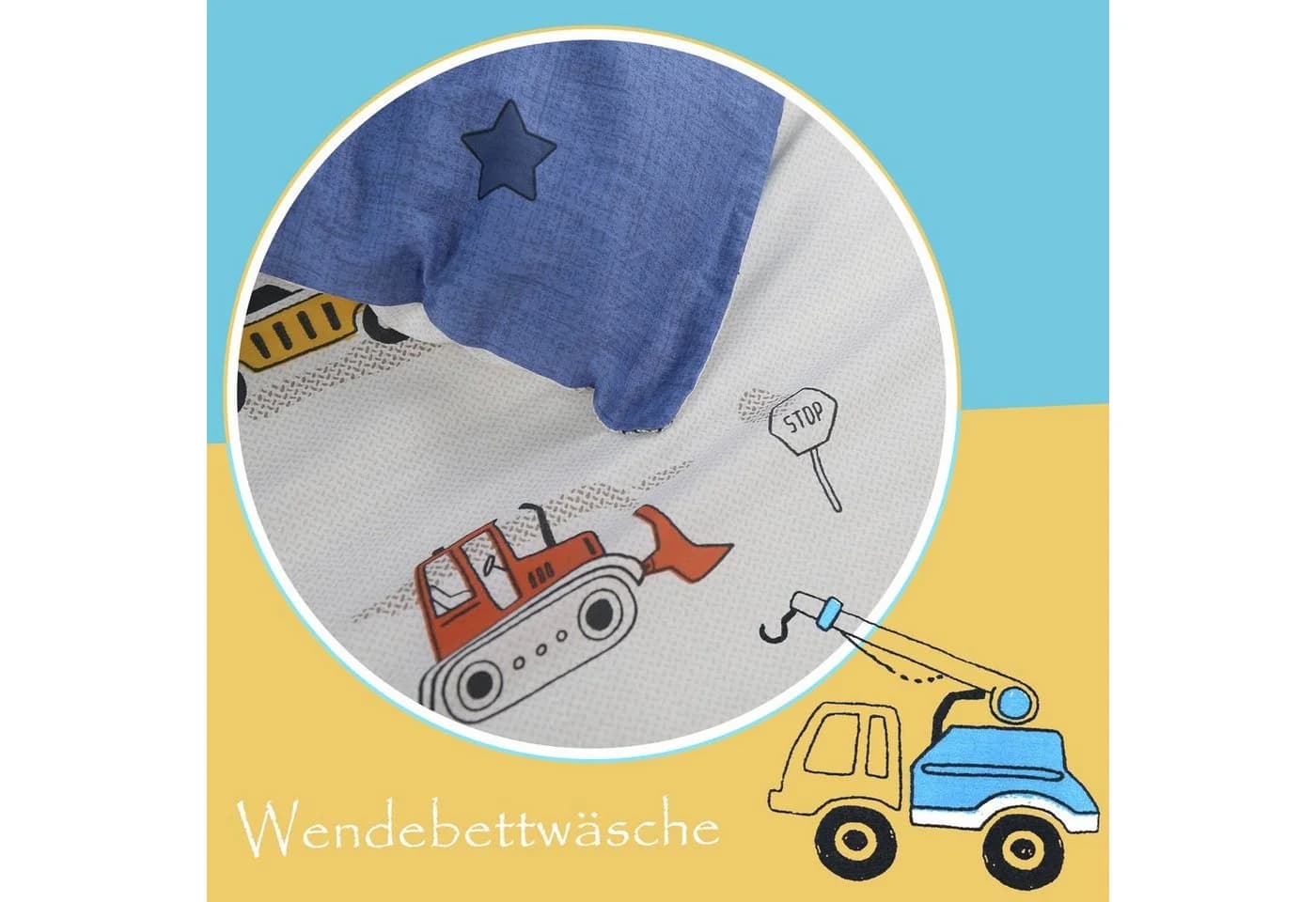 KEAYOO Kinderbettwäsche WPKL Süß Dinosaurier Muster Baumwolle - Bild 4