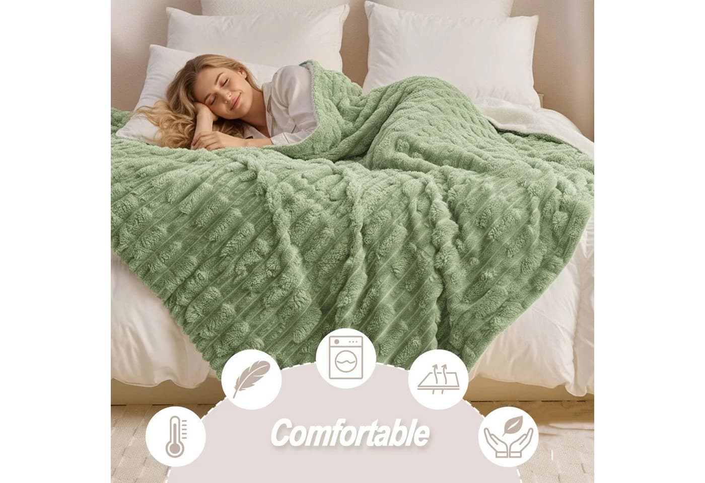 KEAYOO Wohndecke MT09 Sherpa Fleece Warm Decke - Bild 5