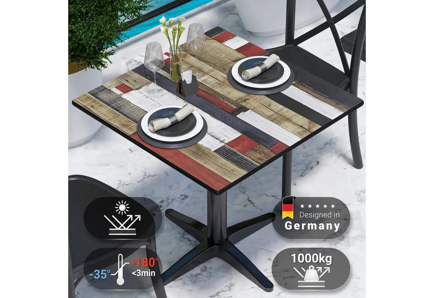 GGMMÖBEL Tischplatte COMPACT HPL Bunt