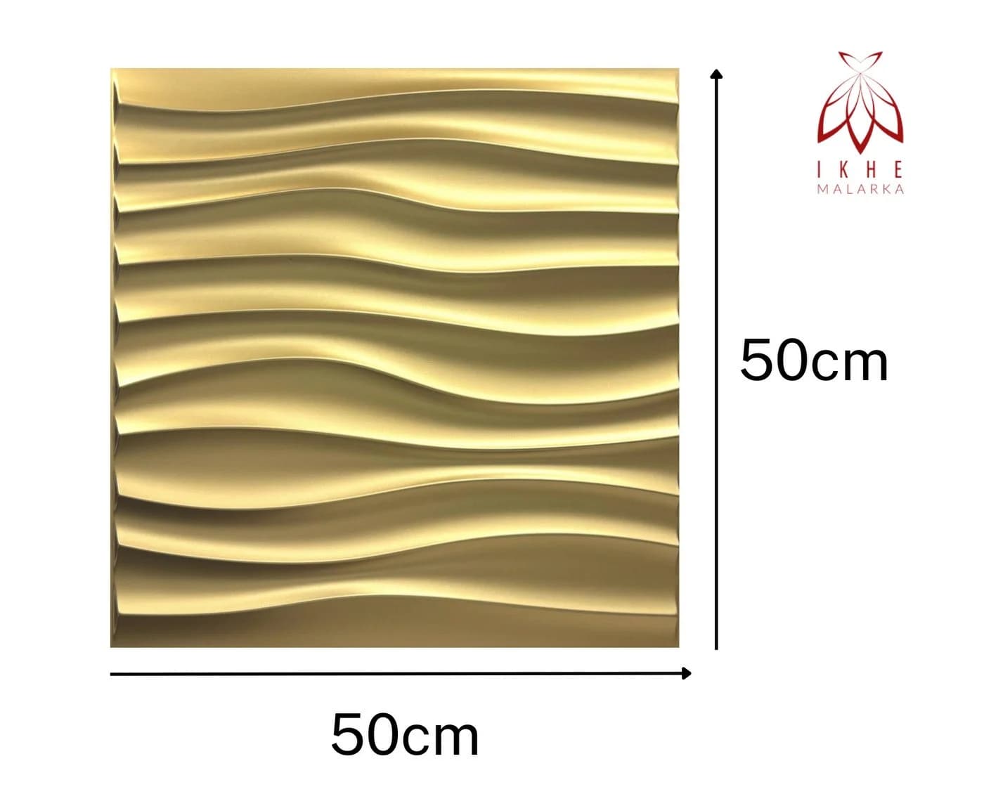 IKHEMalarka 3D Wandpaneel PVC Kunststoffpaneele 50x50 cm Gold - Bild 4