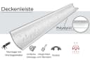 IKHEMalarka Deckenleiste Stuckleisten aus XPS Polystyrol – weiße Zierleisten 1 Meter Bild 4