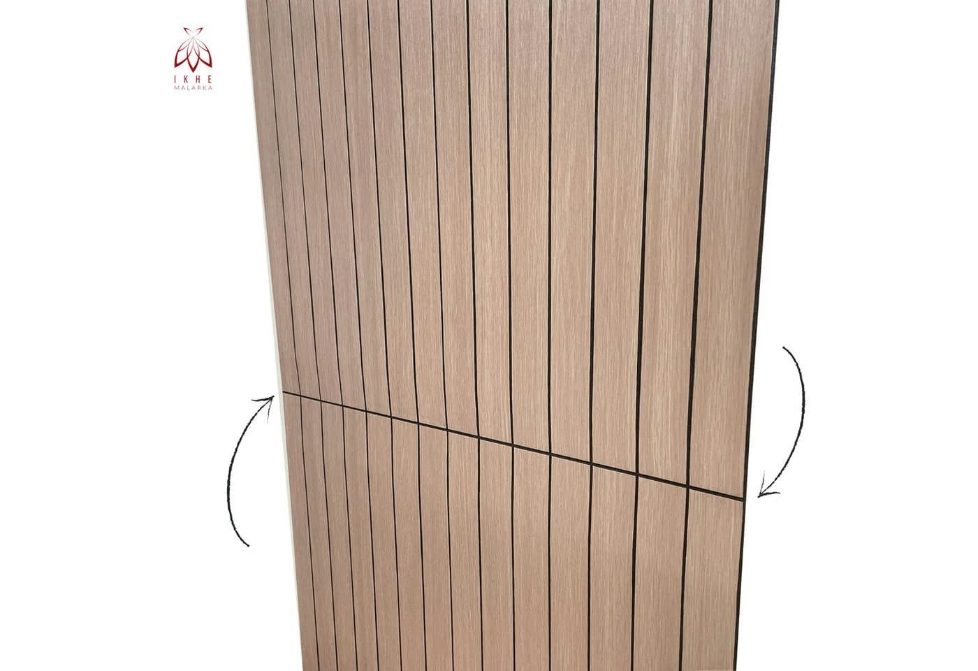 IKHEMalarka Wandpaneel Lamellen Selbstklebend 100x60 cm PVC + PE-Schaum Braun/Beige - Bild 3