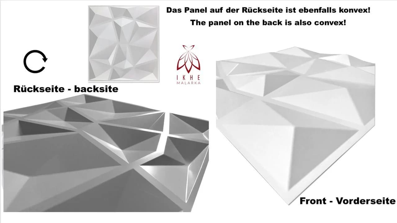 IKHEMalarka 3D Wandpaneel PVC Kunststoffpaneele 50x50 cm - Bild 4