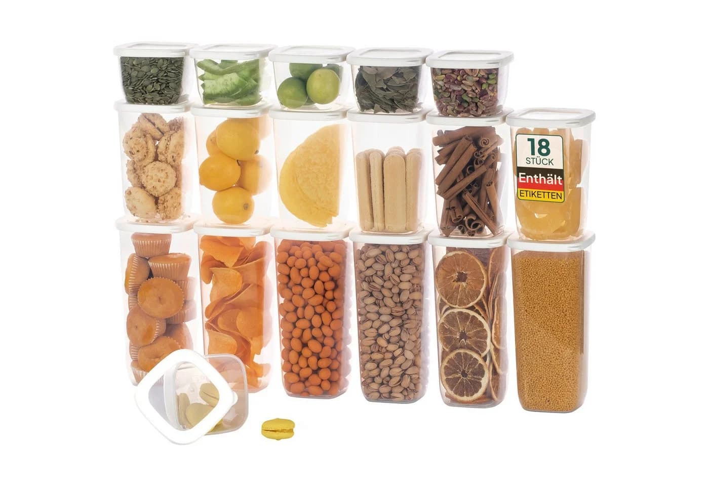 uandu home Vorratsdosen Set Luftdicht BPA-Frei Transparent Weiß - Bild 2