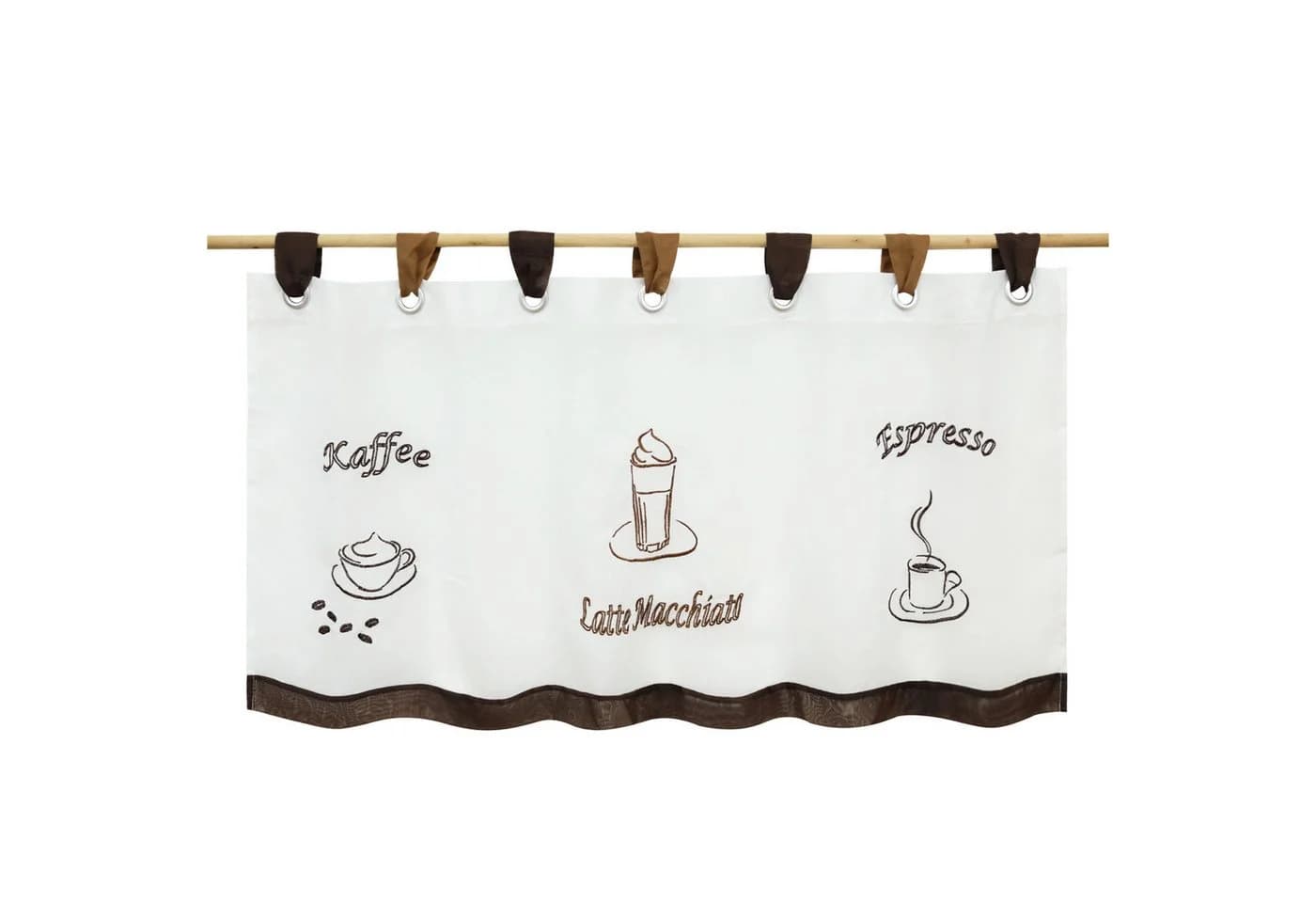 Joyswahl Scheibengardine Sophie 1 St. Schlaufen Transparent Voile Bistrogardine Kaffee-Store Muster - Bild 2