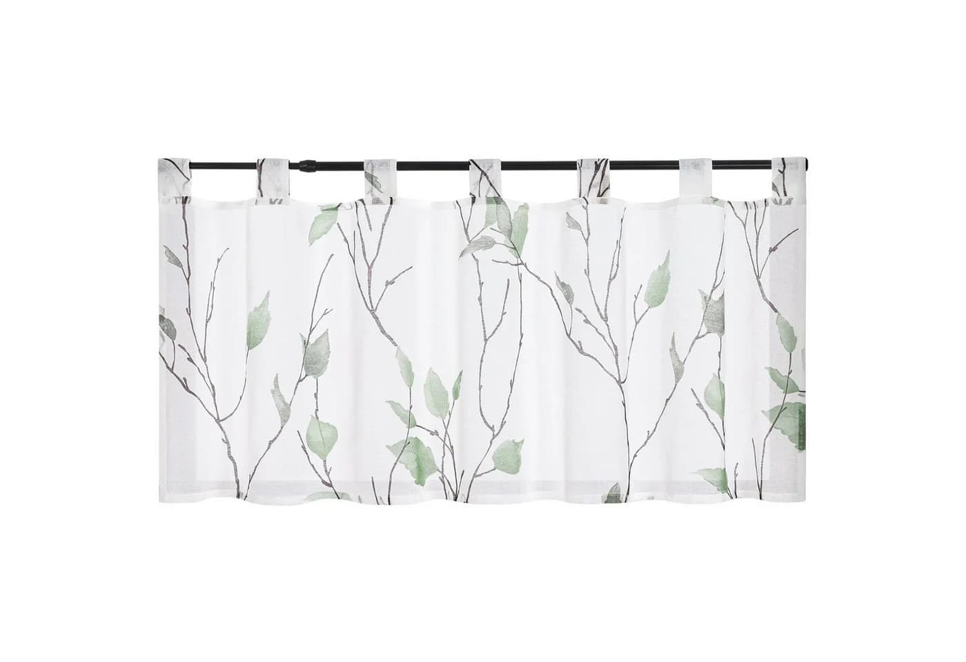 Joyswahl Scheibengardine Schlaufen Transparent Landhausstil Grün Kurzstores - Bild 2