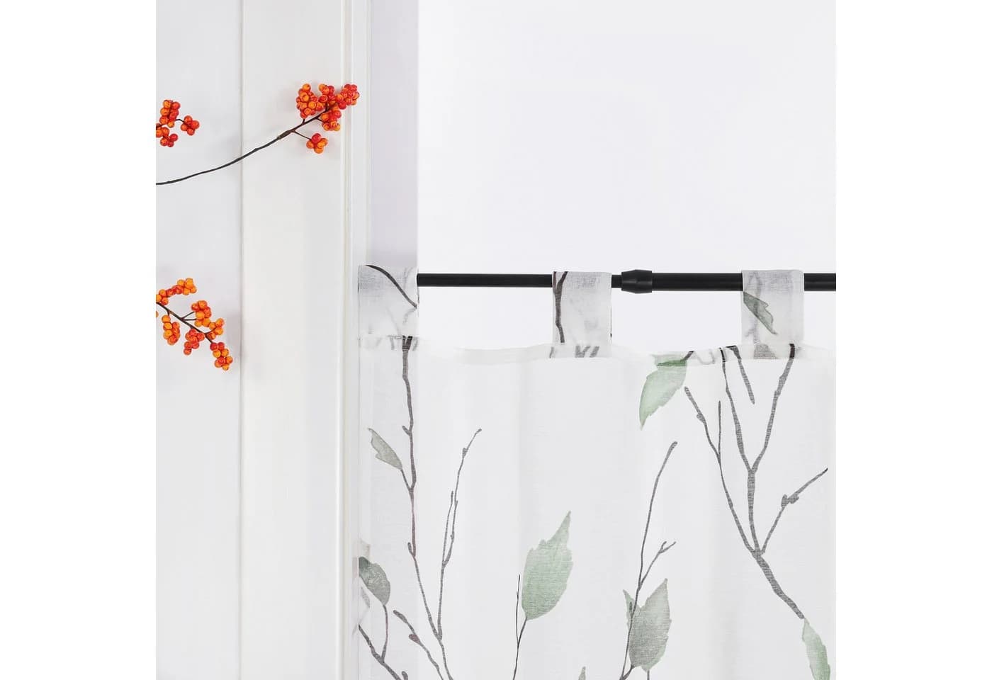 Joyswahl Scheibengardine Schlaufen Transparent Landhausstil Grün Kurzstores - Bild 5