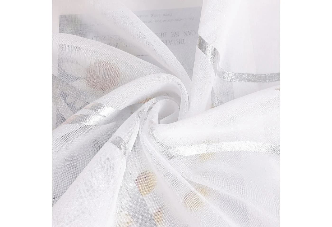 Joyswahl Schiebegardine 2 St. Klettband Transparent Voile Braun/Silber - Bild 4