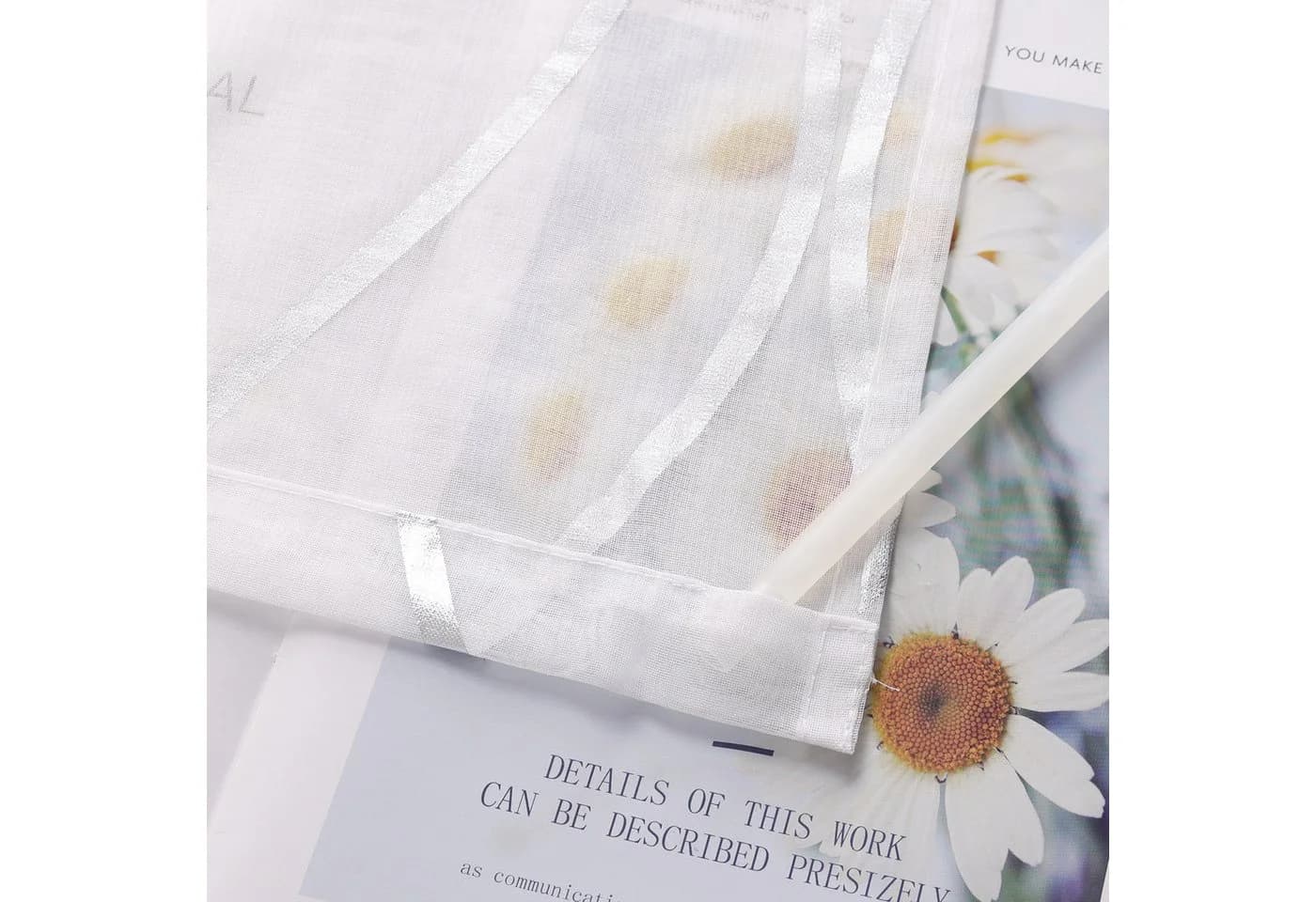 Joyswahl Schiebegardine 2 St. Klettband Transparent Voile Braun/Silber - Bild 5