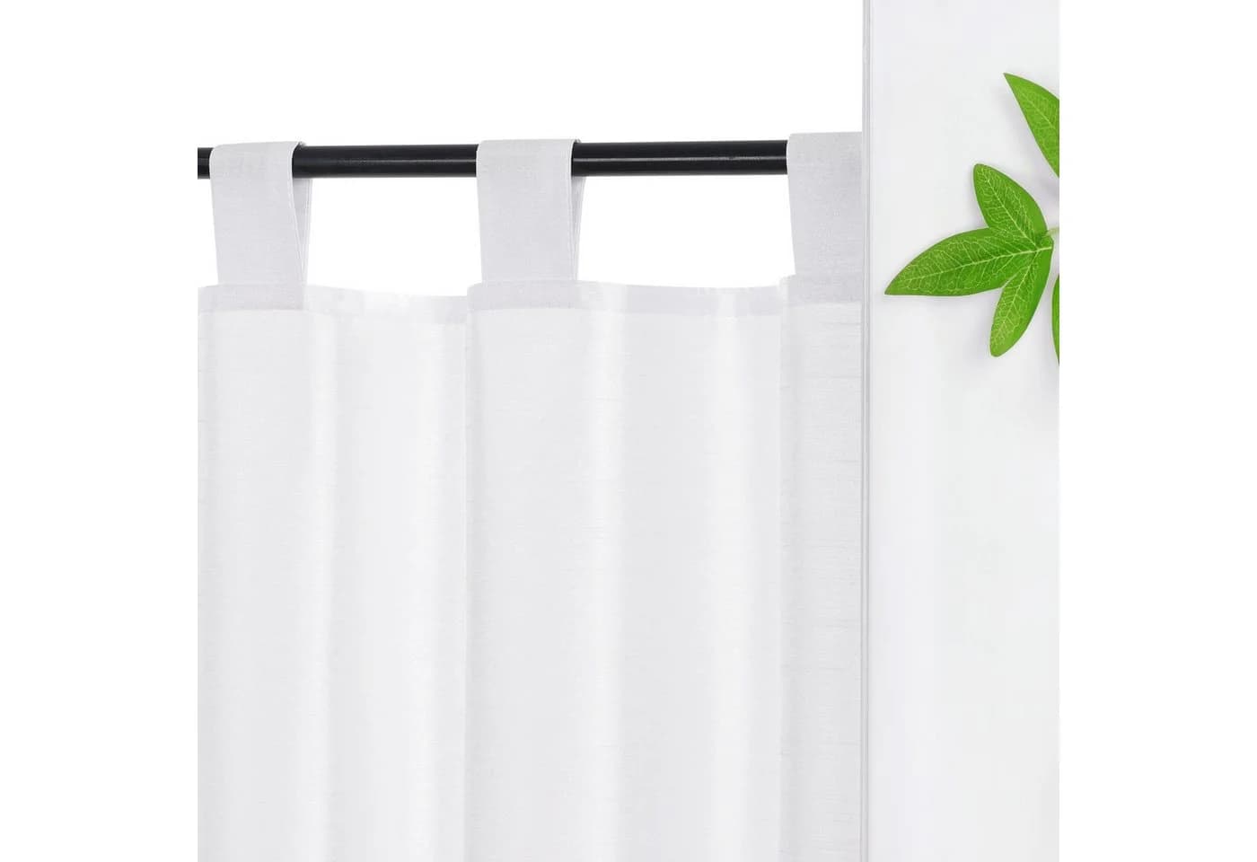 Joyswahl Scheibengardine Schlaufen Halbtransparent Kurzstores Modern Weiß - Bild 4