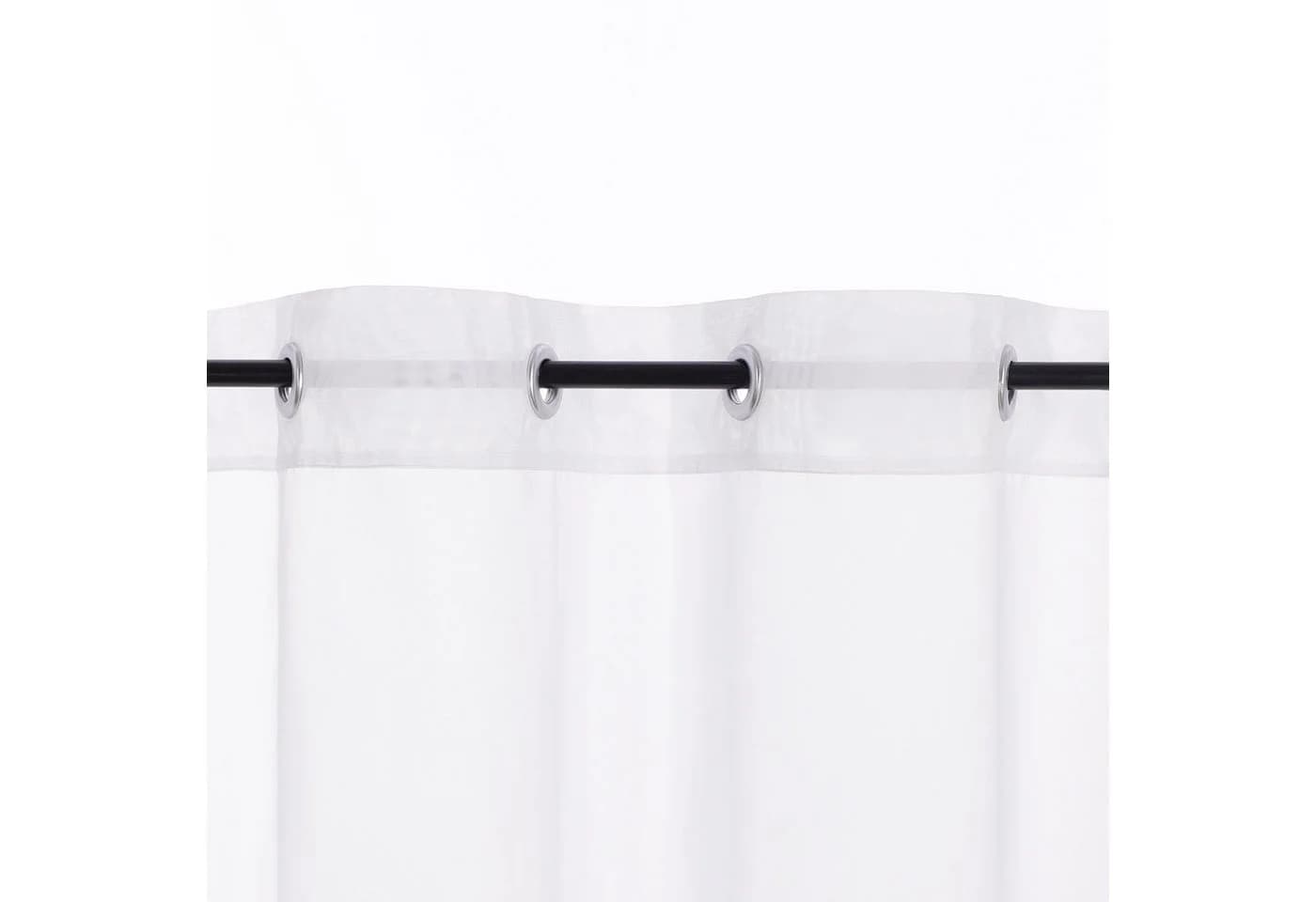 Yujiao Mao Scheibengardine 1 St. Ösen Transparent Satinband Voile Weiß Schwarz - Bild 4