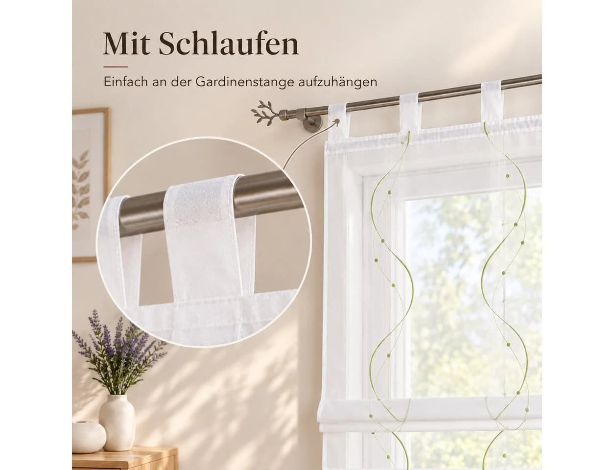 Joyswahl Raffrollo Modern Bestickt für Küche Wohnzimmer Schlafzimmer - Bild 3