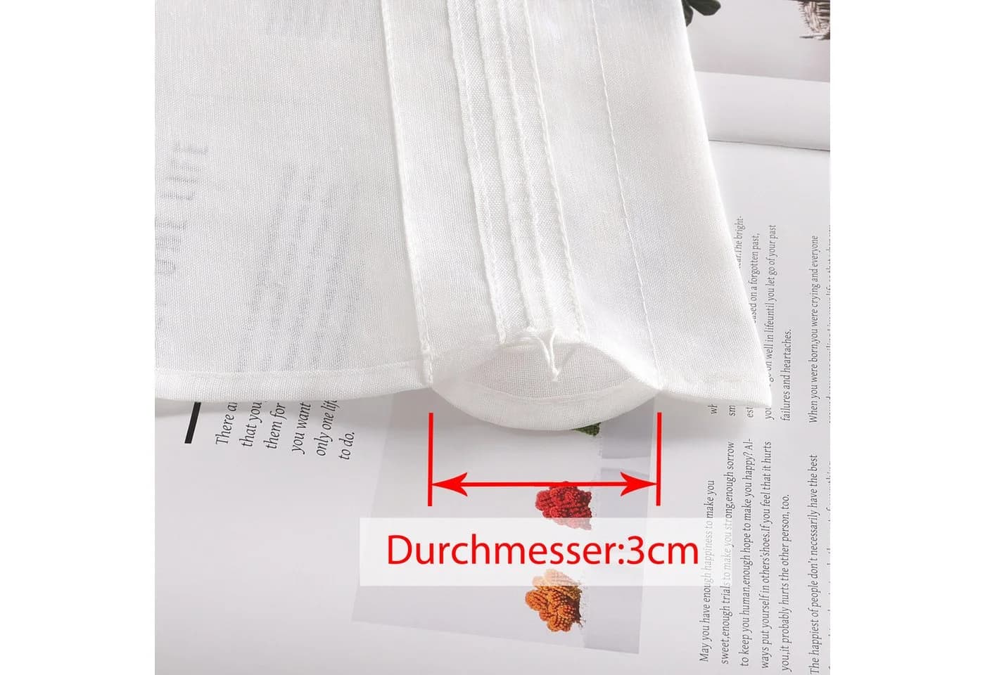 Joyswahl Scheibengardine (2 St) Stangendurchzug Leinenoptik Landhaus Weiß - Bild 3