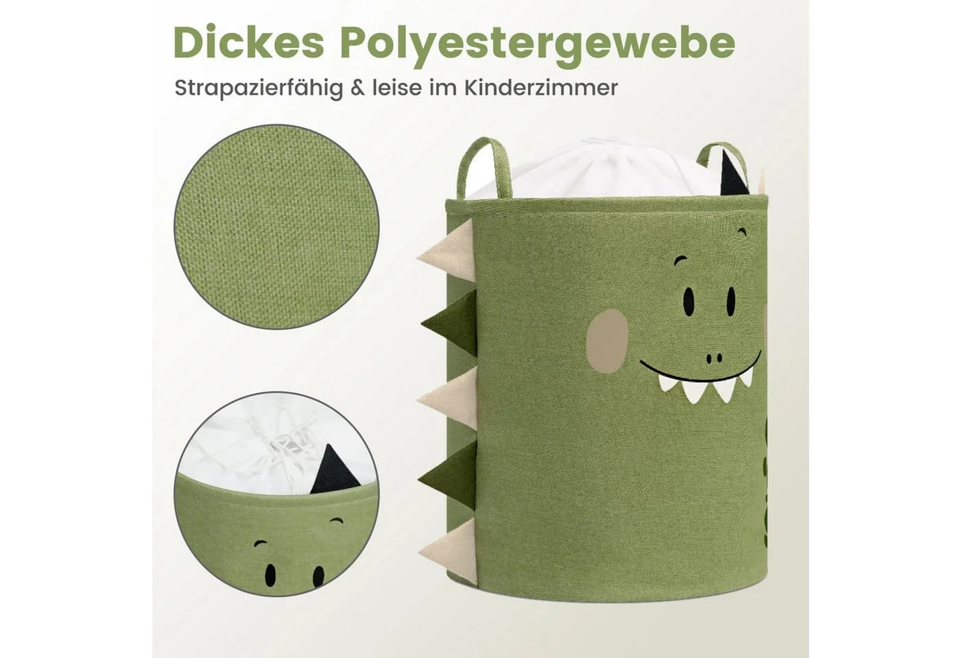 Sipo Aufbewahrungskorb XXL 63L Dino-Motiv Weiß - Bild 4