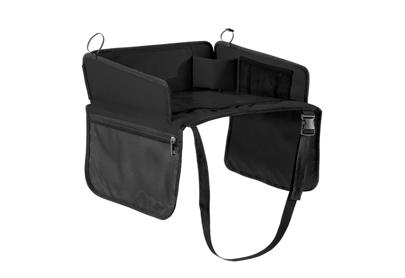Sipo Auto-Reisetisch SCA-10T Schwarz mit Tabletfach & Getränkehalter