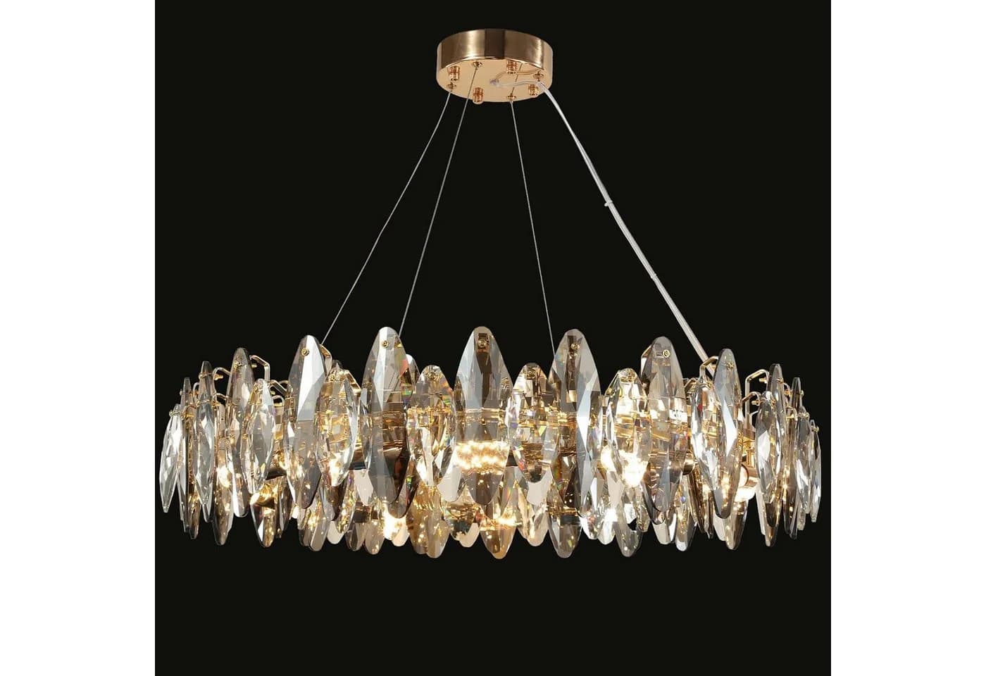 RRBEST Kronleuchter LED Kristall E14 Pendelleuchte Modern Transparent - Bild 3