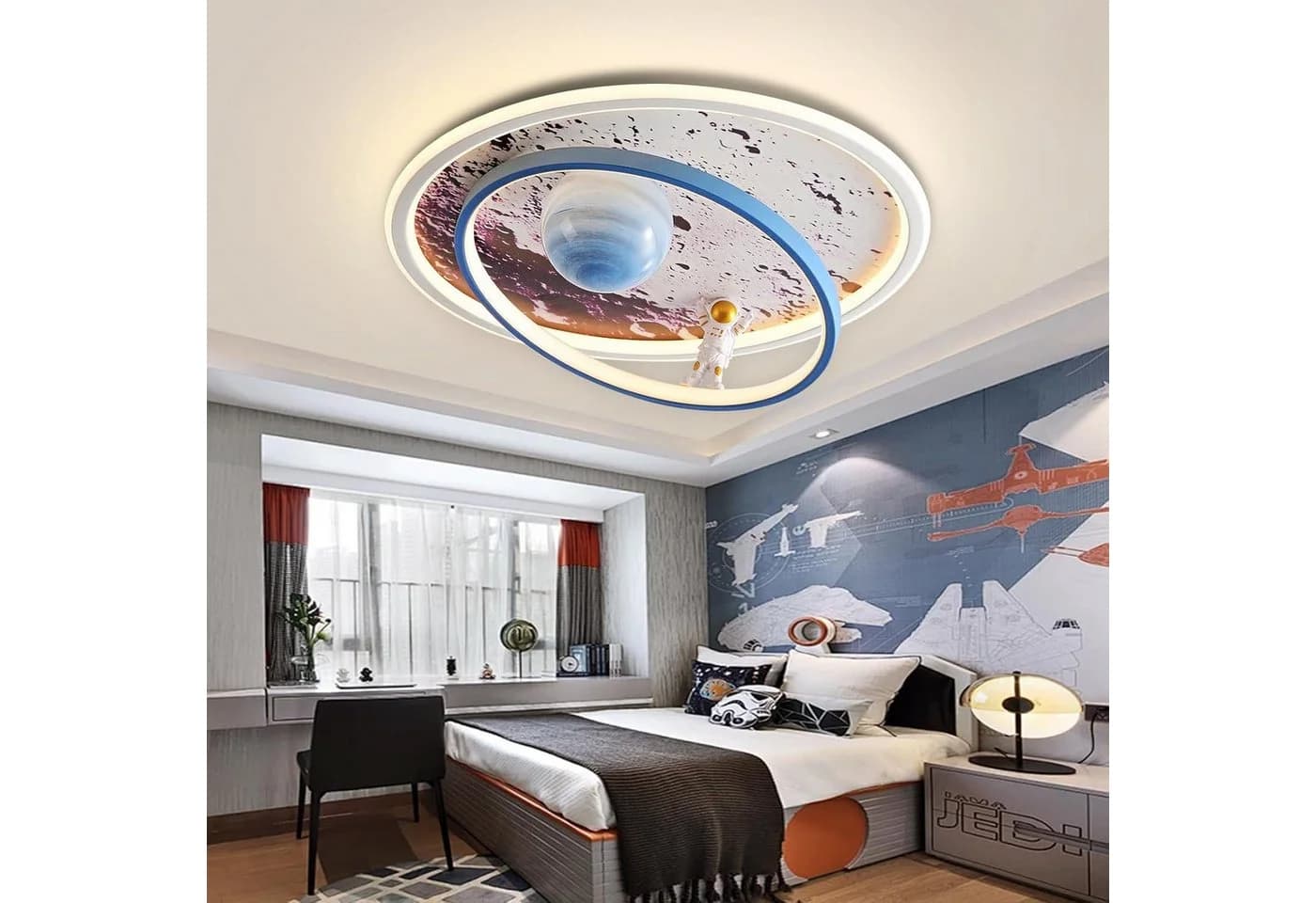 RRBEST LED Deckenleuchte Kinder Dimmbar Mond Astronaut Design Blau - Bild 3