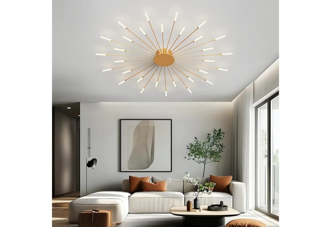 RRBEST LED-Deckenleuchte Modern Minimalistisch Gold Acryl Metall - Bild 4