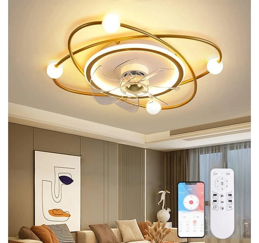 RRBEST Deckenventilator mit Beleuchtung, Modern, Gold - Bild 2