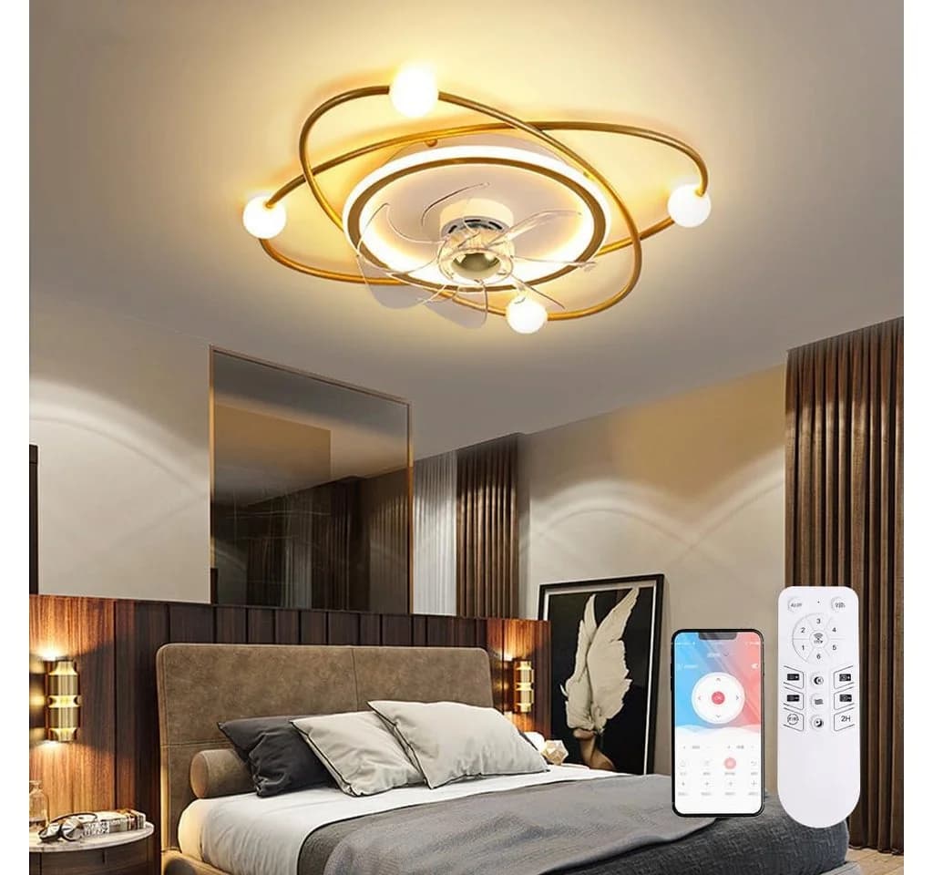 RRBEST Deckenventilator mit Beleuchtung, Modern, Gold - Bild 3