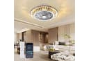 RRBEST Deckenventilator LED Kronleuchte Silber mit Fernbedienung Bild 1